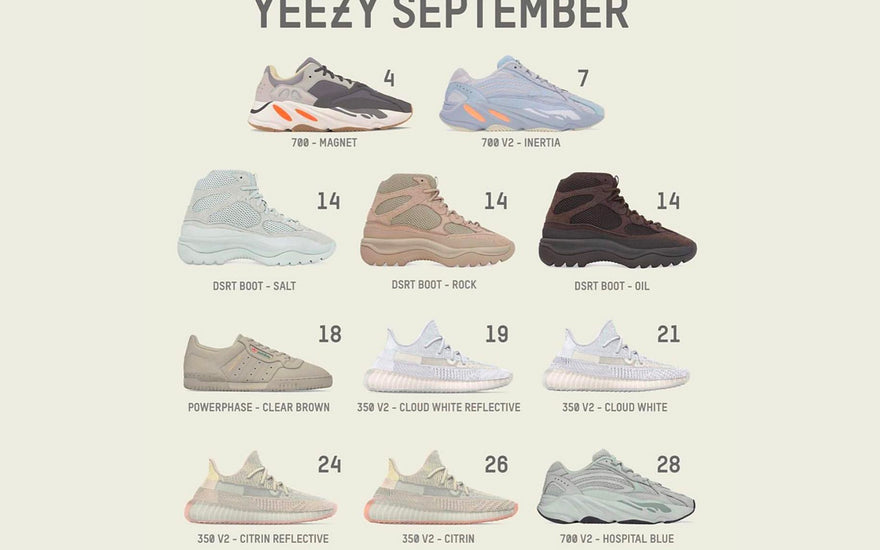 Yeezy Release Calendar September 2019
