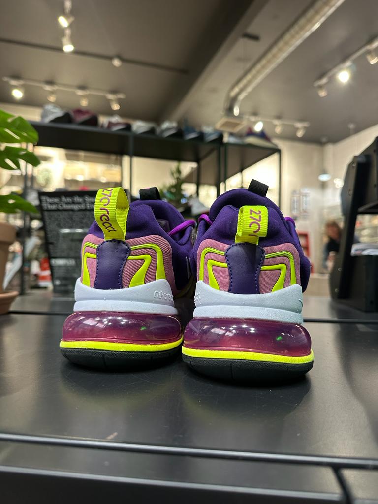 REC1083 - NIKE AIR MAX 270 REACT ENG EGGPLANT MAGIC FLAMINGO (W) UK5.5