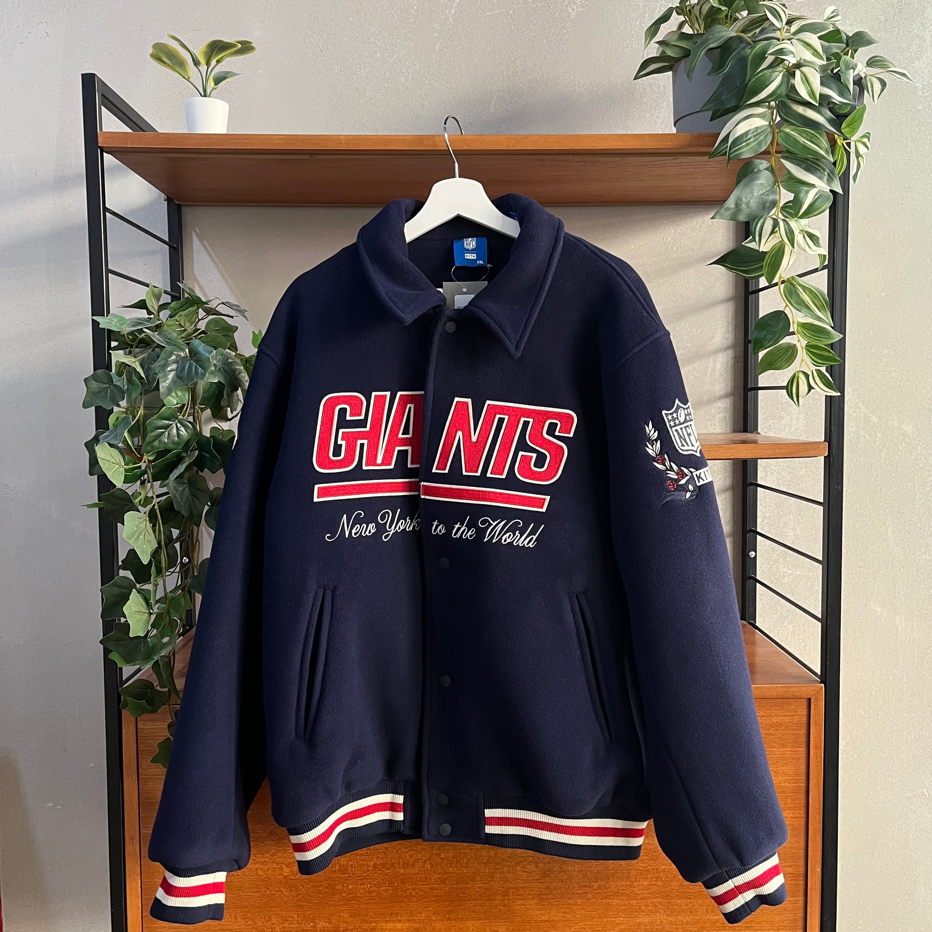 Kith X NFL Giants Collared Jacket - XXL - Manteco Italian Wool