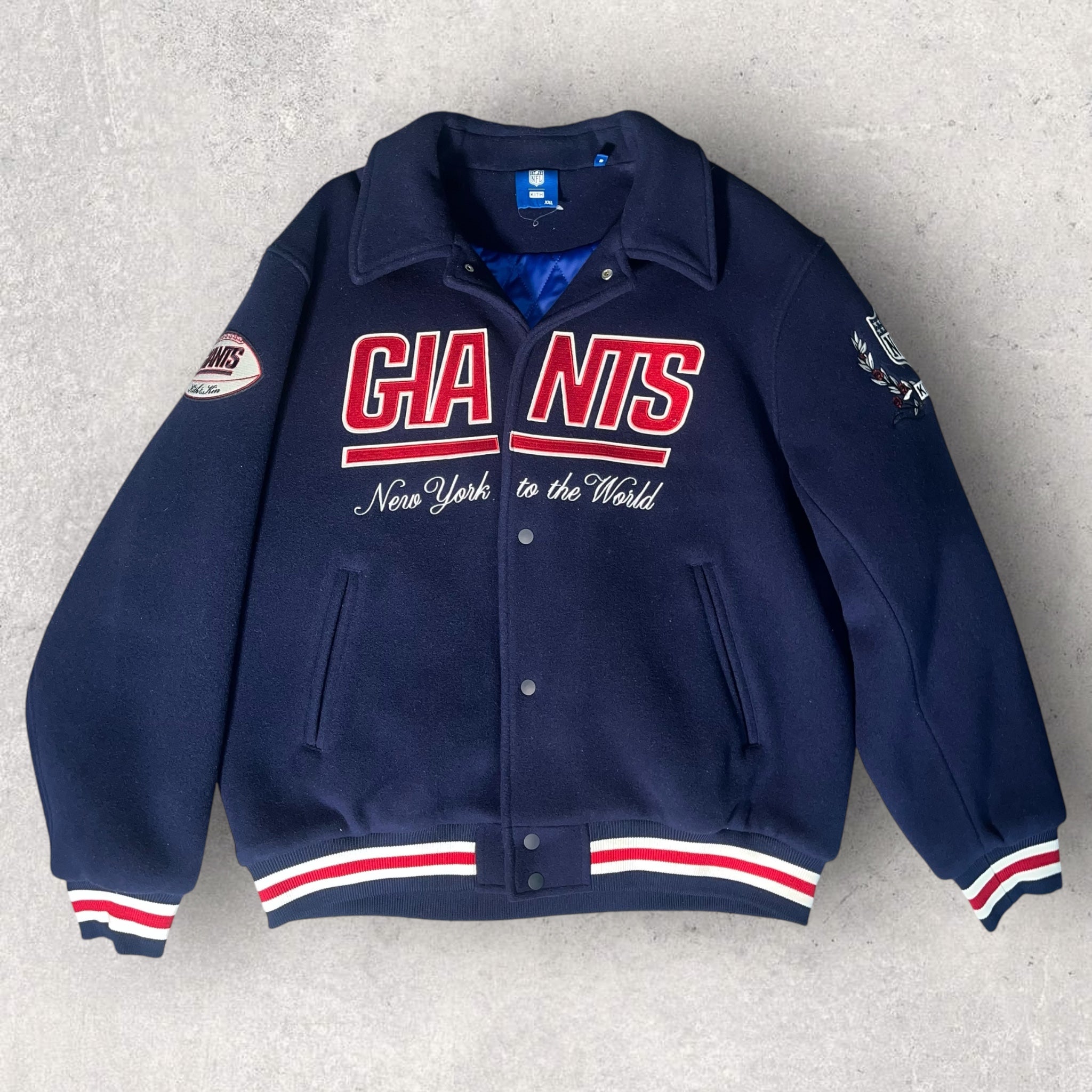 Kith X NFL Giants Collared Jacket - XXL - Manteco Italian Wool