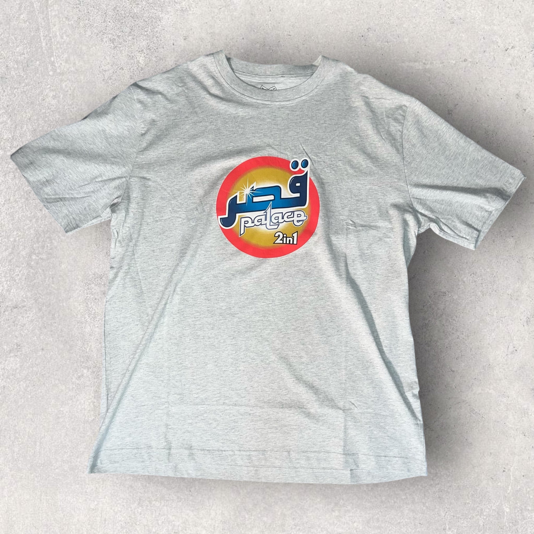 Palace 2 IN 1 Washed T Shirt | SS 24 | Heather Grey | XXL