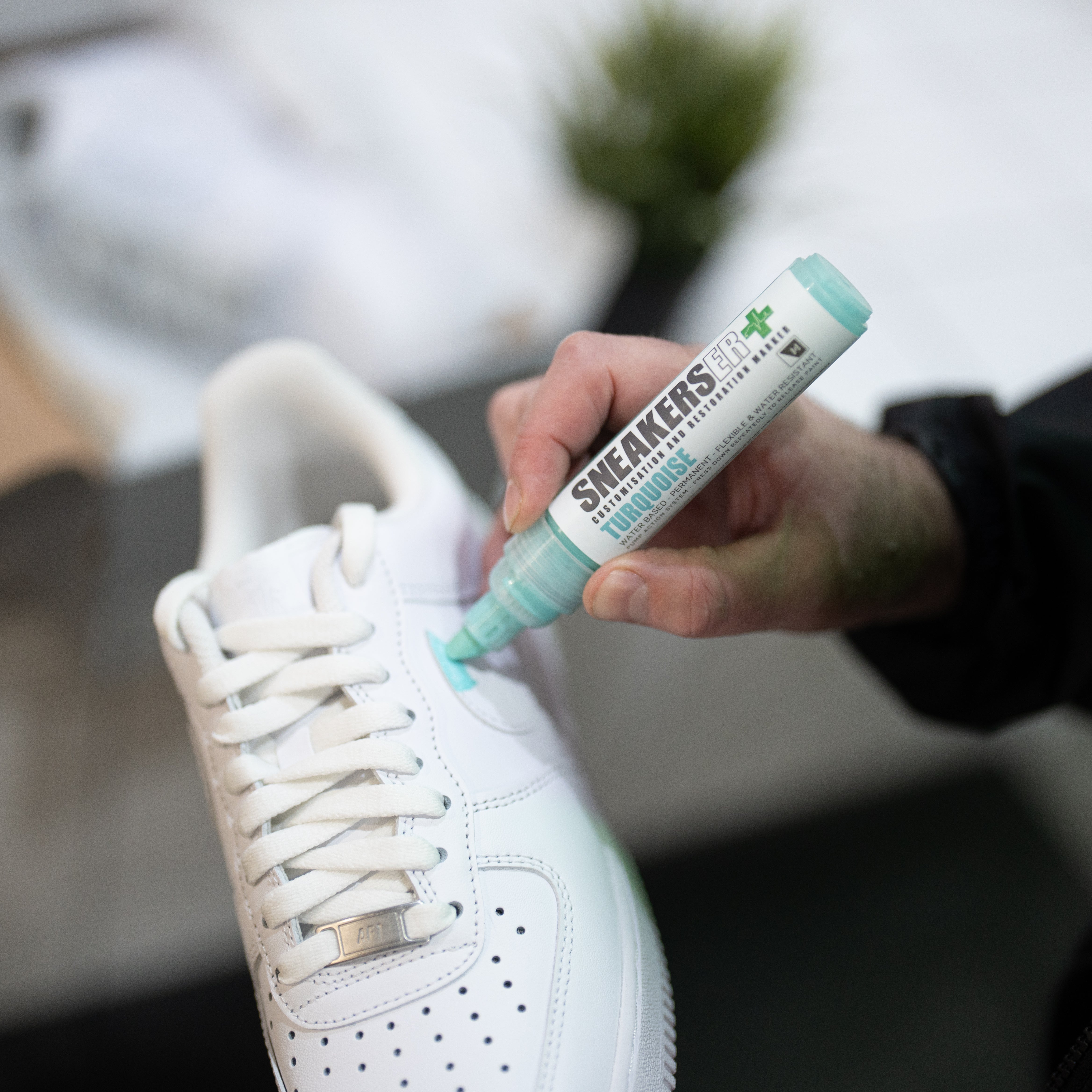 CUSTOM PAINT MARKER PEN DARK GREEN Sneakers ER