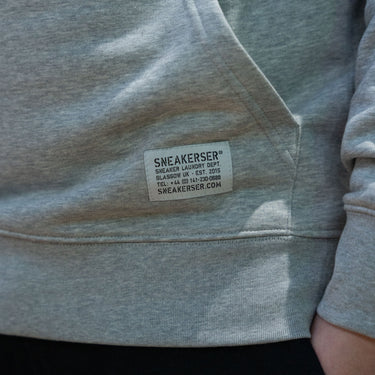FRENCH TERRY BASIC HOODIE: HEATHER GREY