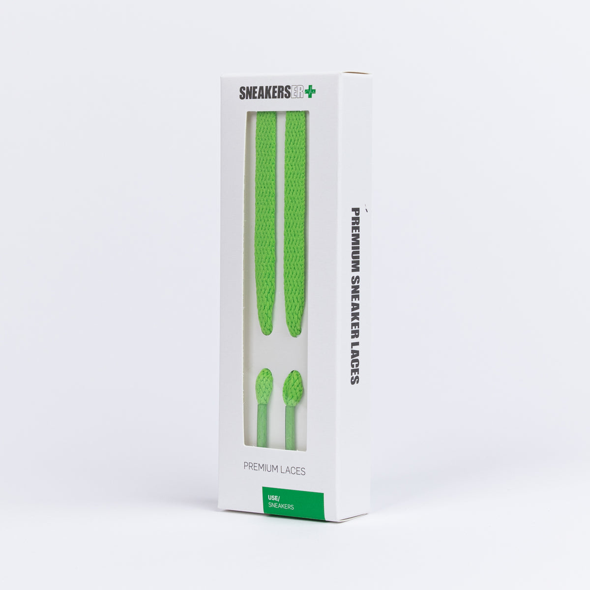 HIGH TOP FLAT SNEAKER LACES 180CM X 8mm LIME GREEN