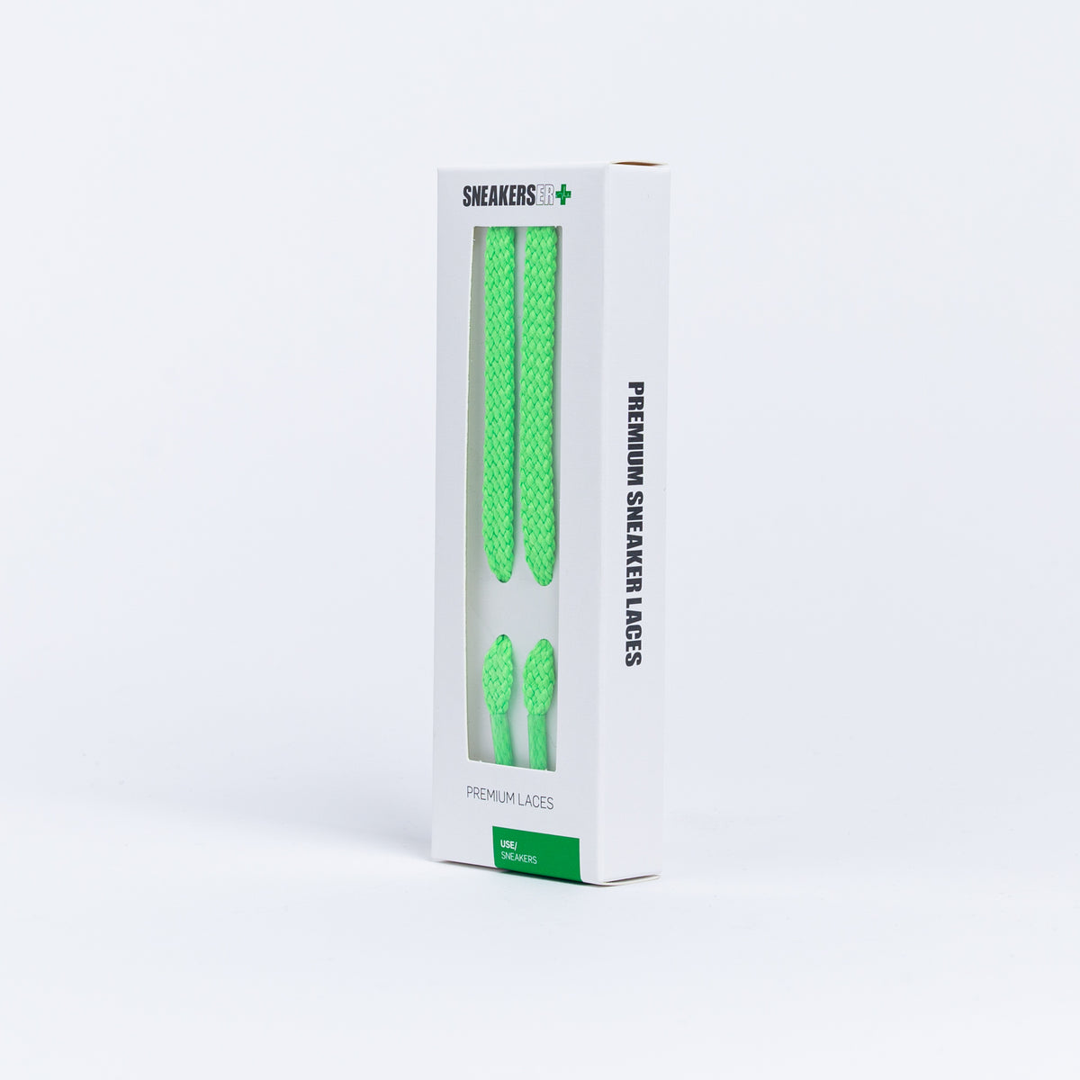 BOSTON FLAT SNEAKER LACES 120CM X 8mm BRIGHT GREEN